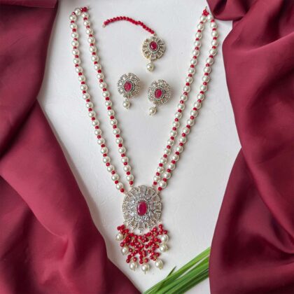 Mehreen Maala Set (Maroon)