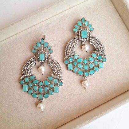 Zahra Earrings (Silver Turquoise)