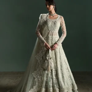 Soft mint Nikah Bridal Peshwas Set (D-03)
